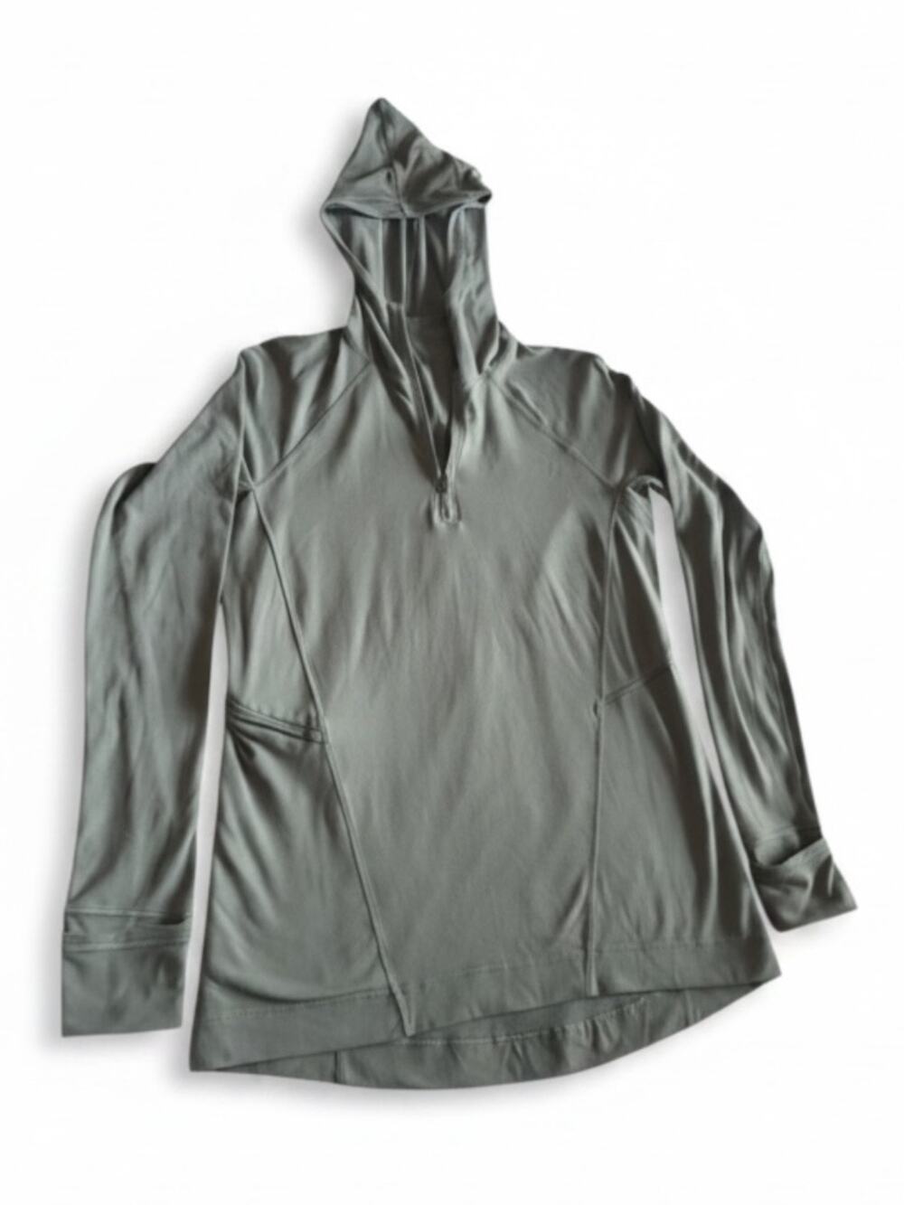 lululemon Scuba Half Zip Hoodie Gray Size 4 Thumbholes